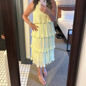 Yellow tiered formal dress! Perfect for a summer wedding!